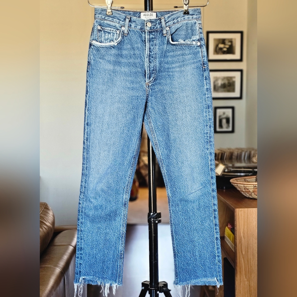 Agolde Riley High Rise Straight Crop Jeans - Picture 3 of 11